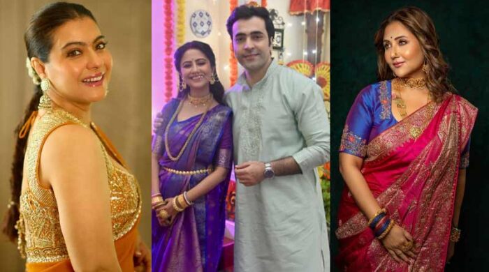 দুর্গাপূজার সাজে নজর কাড়লেন বলিউড-টলিউডের তারকারা
